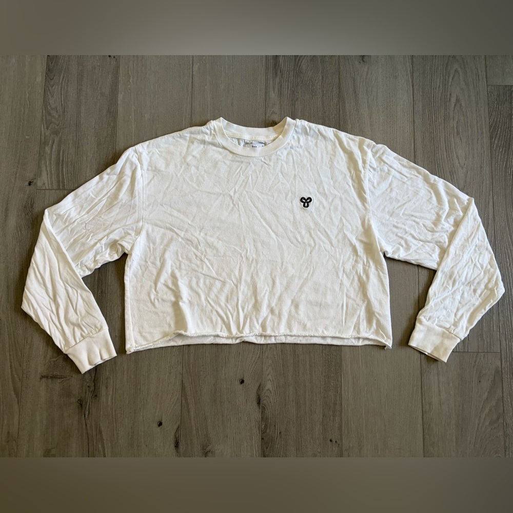 TNA Cropped Over Sized Long Sleeve - White - size S